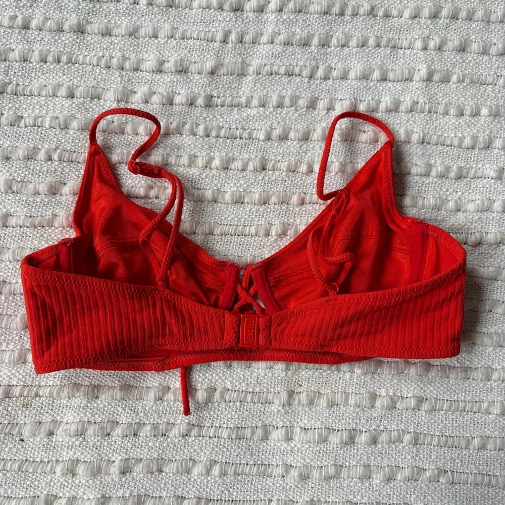 Triangl Bikini Red Balconette Swim Top Size Small